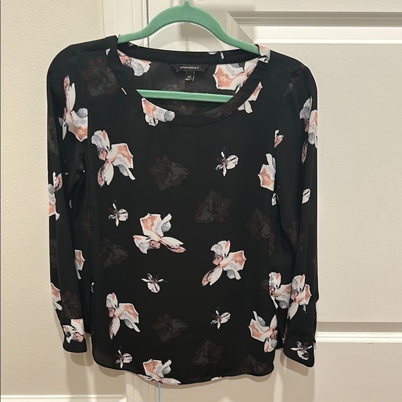 Banana Republic Black Floral Top - Picture 1 of 4